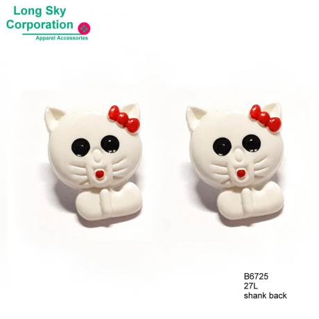(B6725) 27L Novelty decorative cat button for crafts