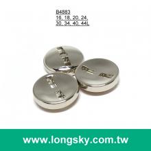 (#B4883) square sewing hole round classic shiny silver suit button