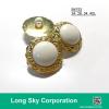 (#B4753/24L,28L,34L,40L) 2-piece combined gold with white center garment button