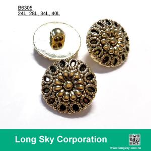 (B6305/24L,28L,34L,40L) antique gold flower apparel button