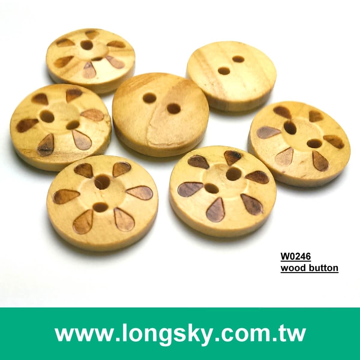 (#W0246) kids wear custom decorative logo engraved wooden craft buttons