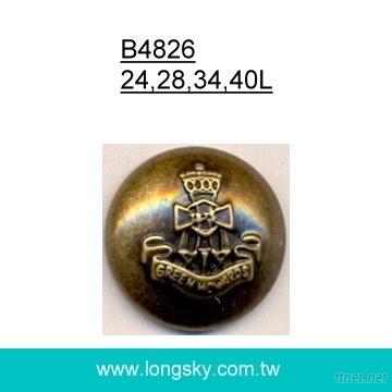 (#B4826/24L, 28L, 34L, 40L) antique brass military decorative coat button