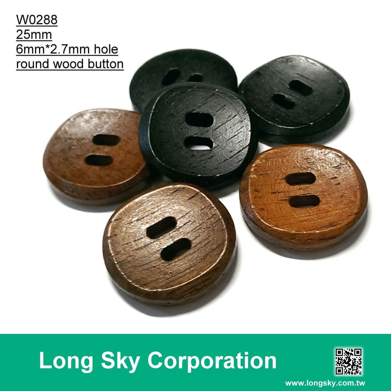 (W0288) 2 wide hole fancy wooden button for garment strap Buy button
