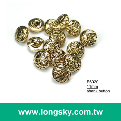 (#B6020/11mm) gold plated with black metal looked buttons for crafts from Taiwan