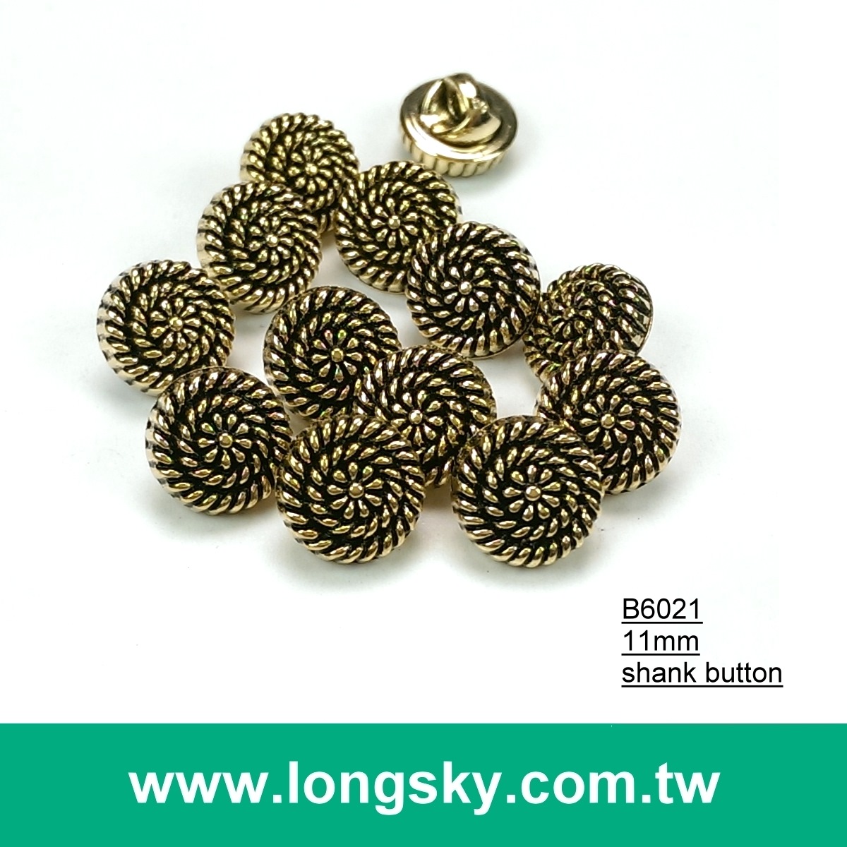 (#B6021/11mm) 17L nickel with black metallic lady blouse small buttons with shank from Taiwan