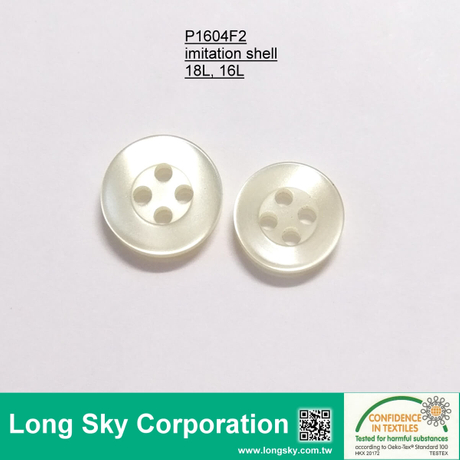 (P1604F2) 18L, 16L Cream Imitation Shell Button for Blouse, Shirt and Garments