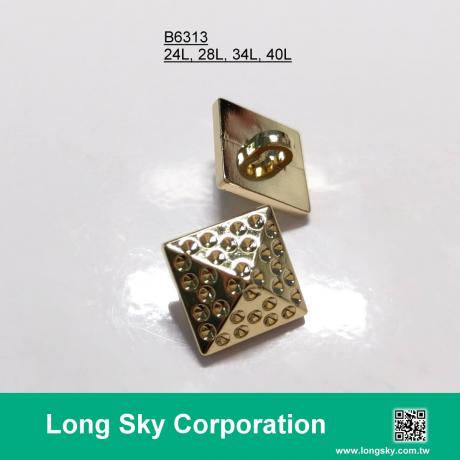 (#B6313/24,28,34,40L) designer style gold color pyramid shape button for women garment