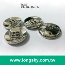 (#B6101) silver plated 4 hole button for coat, sweater and bag