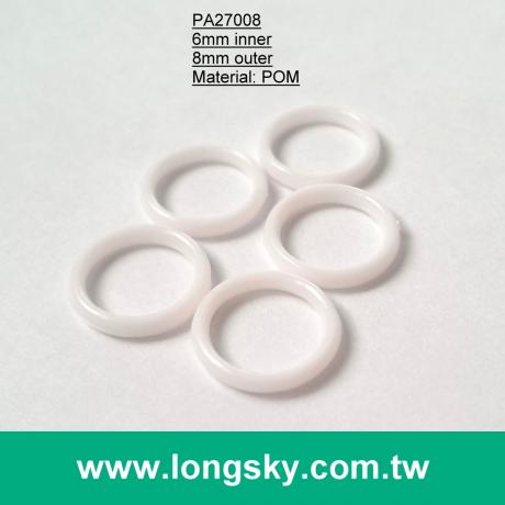 (#PA27008/8mm inner) Taiwan factory made plastic bra o-ring for lingerie