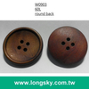 (#W0903) 1.5" 60L big size normal design dark brown natural wood button