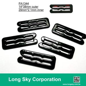 (PA1344/29mm inner) black e shape metal bra slide and strap hook for 30mm strap