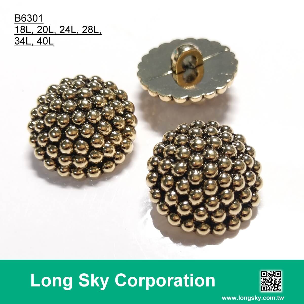 (B6301/18L, 20L, 24L,28L,34L,40L) antique gold plating abs button for clothing