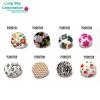 (#B9504) 24L, 28L, 34L golden edge colorful flowers printed shank buttons