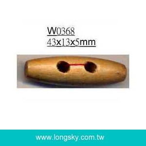 (#W0368) classical 2 holes wooden toggle coat button