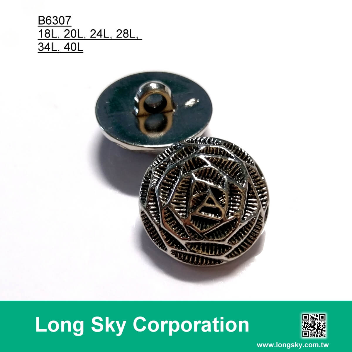 (B6307/18L,20L,24L,28L,34L,40L) antique silver rose button for lady suit