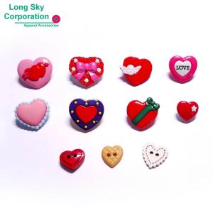 (#B76-4) Valentine's Day cute heart craft buttons