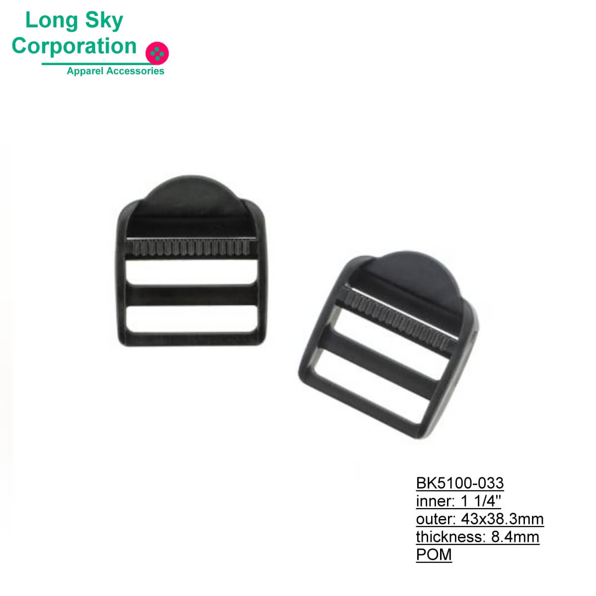 (#BK5100/0.5" to 1.5") plastic rectangle ring buckle for belt and strap