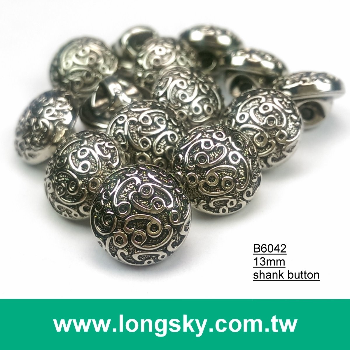 (#B6042/13mm) Taiwan made classical plated cloud stripes small shank buttons for lady dress