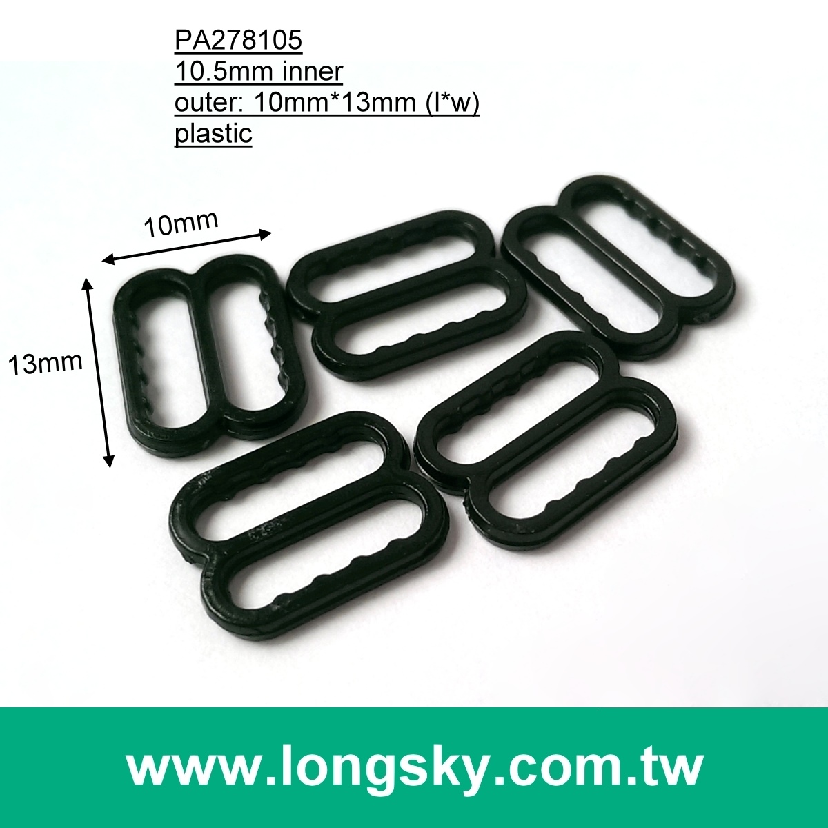 (#PA27910/9.5mm inner) plastic e shape hook buckle for lingerie strap