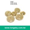 (#B4888) 14L, 16L, 18L 2-hole small size round designer shiny gold apparel button