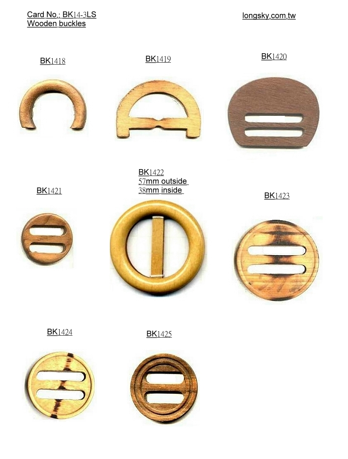 Wooden buckles for belts (#BK14-3)