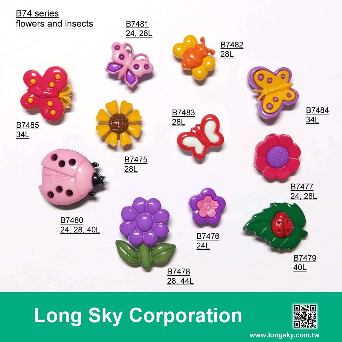 (B74-4-1) Cute kids buttons in butterfly, lady bug, bee, insect and flower shapes