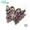(BR0244~6) Colorful stone decorated metal butterfly brooch