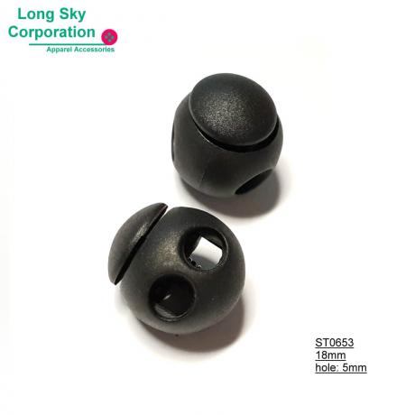 (#ST0653) 5mm hole ball shape cord lock, sport coat's string adjuster
