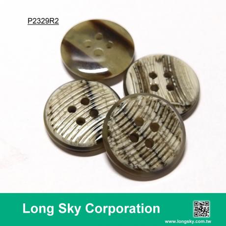 (#P2329R2) Special Finish Polyester Resin Material Coat Button
