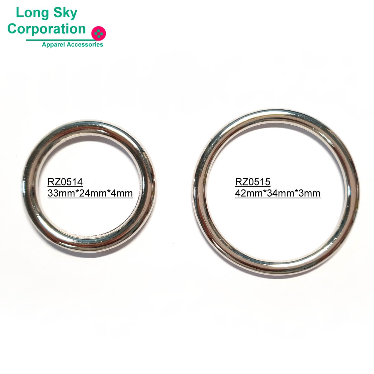 (RZ0515) 34mm inner metal round ring apparel strap dectoration