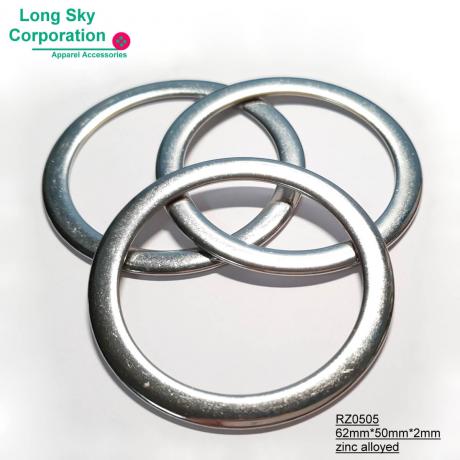 (RZ0505/50mm) large 5cm inner zinc alloyed metal round belt trim ring