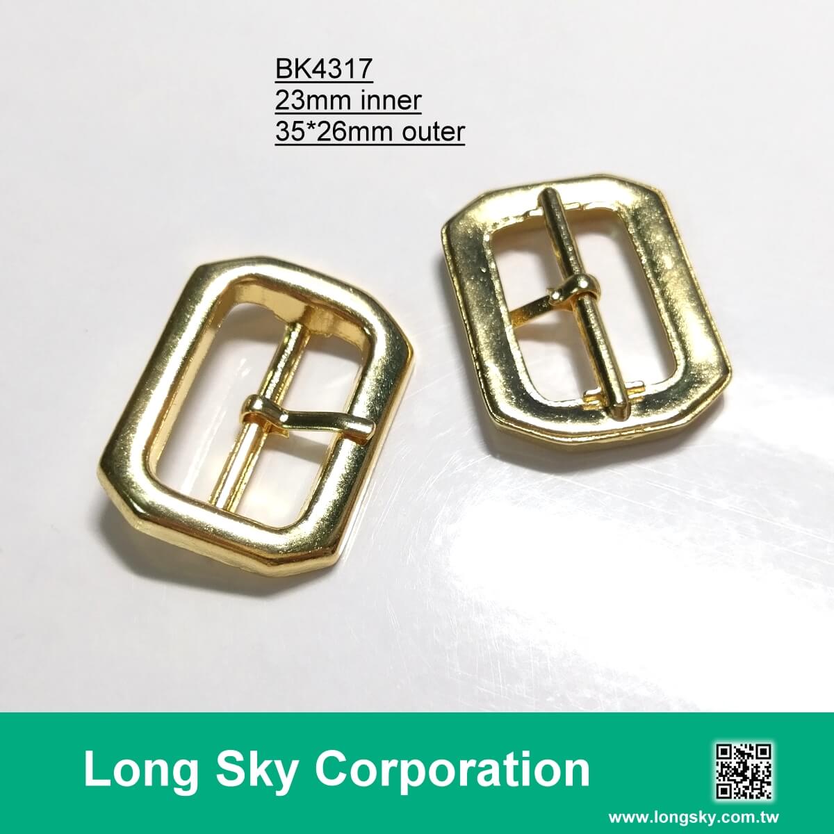(#BK4317) 23mm inner gold metal prong buckle for belt