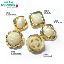 (B78X-1-1) 2-piece gold-pearl combined button for women suit