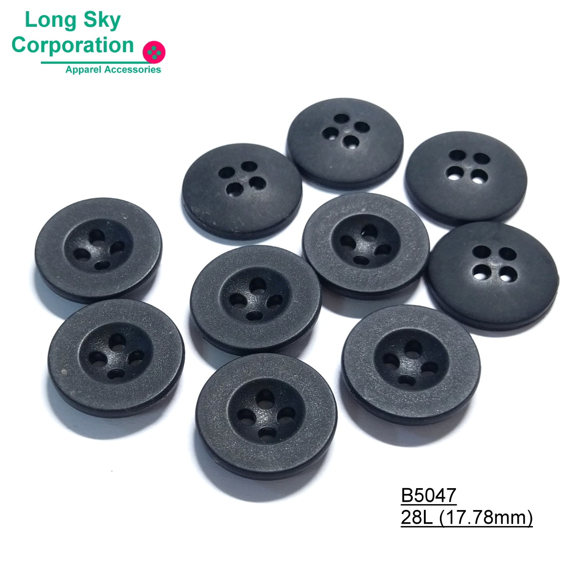 (#B6114) wide hole 19mm high temperature fastness plastic military army button